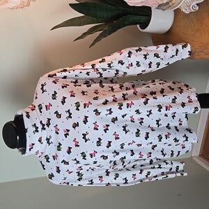 Vintage Christmas Scottie print turtleneck long sleeve